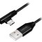 Cablu USB 2.0 A la Micro B &icirc;n unghi 0.3m