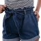 Q425-444 Pantaloni scurti vntage cu cordon in talie