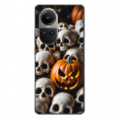 Husa compatibila cu Oppo Reno10 5G Silicon Gel Tpu Model Halloween Pattern Cranii si Dovleac