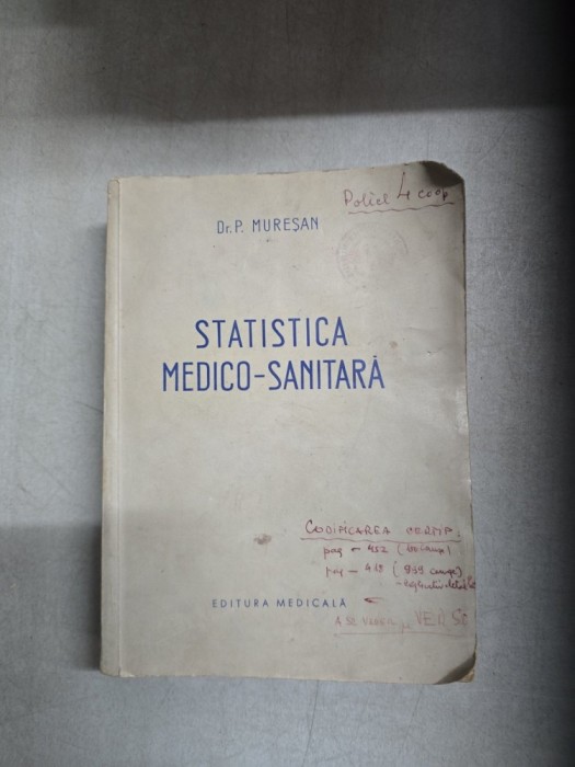 Statistica medico-sanitară - Dr. P. Mureșan
