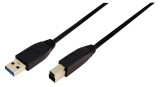 CABLU USB LOGILINK, USB 3.0 (T) la USB 3.0 Type-B (T), 1m, black, &quot;CU0023&quot; (timbru verde 0.08 lei)