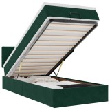 Cumpara ieftin Cadru de pat otoman cu saltea verde inchis 90x190cm catifea