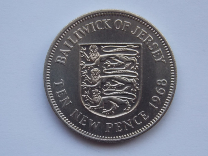 10 NEW PENCE 1968 JERSEY-XF