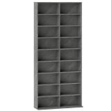 HOMCOM Depozitare pentru CD și DVD 18 compartimente capacitate max. 640 CD/360 DVD 430 Blu-ray 78,5 x 24 x 175 cm gri deschis | Aosom Romania