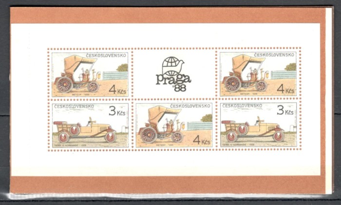 Cehoslovacia.1988 Automobile de epoca carnet XC.589