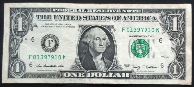 Bancnota 1 DOLLAR - SUA, anul 2009 *cod 452 B foto