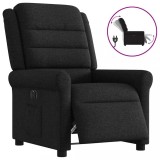 vidaXL Fotoliu rabatabil electric, negru, material textil