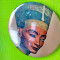 9688- Nefertiti-Oglinda mica dama poseta vintage metal stil lito.