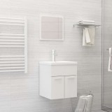 VidaXL Set mobilier de baie, 2 piese, alb extralucios, lemn prelucrat