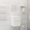 vidaXL Set mobilier de baie, 2 piese, alb extralucios, lemn prelucrat