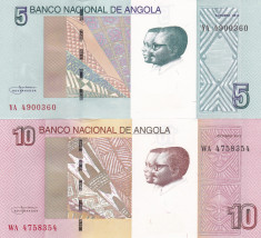 Angola Set 5,10 Kwanzas 2012 UNC foto