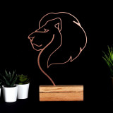 Decoratiune, Lion, 17x32x3.5 cm, Metal, Bronz, Bystag