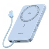 Baterie Externa Wireless UGREEN PB570 (65839B), 10000mAh, 30W, PD + FQI, 1 x QI - 2 x USB-C, Bleu
