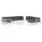 Set mobilier de gradina cu perne, 10 piese, alb, lemn masiv