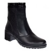 Ghete dama din piele naturala cu fermoar, imblanite, Negru, Aisha, MVS31NCR