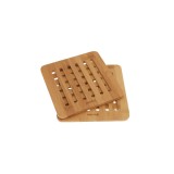 Set de 2 suporti pentru oale fierbinti, din bambus, patrat, 20x20x1,2 cm Kinghoff