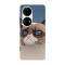 Husa compatibila cu Huawei P50 model Grumpy cat drawing, Silicon, TPU, Viceversa