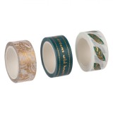 Set Benzi Adezive Washi Tape, Multicolor, 3 Bucăți, 5m x 1.5cm, Oem