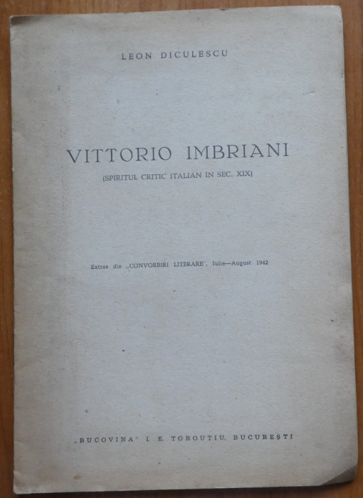 Leon Diculescu , Vittorio Imbriani , 1942 , cu autograf