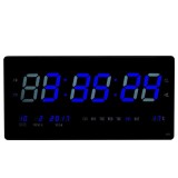 Ceas digital de perete cu temperatura si data, LED-uri culoare albastra JH4622