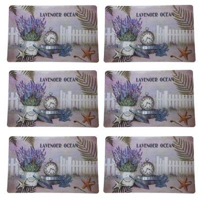Set suport farfurie pentru servirea mesei, model Pufo Lavender world, 6 bucati foto