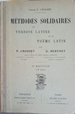 METHODES SOLIDAIRES DE VERSION LATINE-P. CROUZET, G. BERTHET-249919 foto