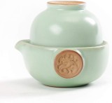 Set Tea for One 150 ml, ceainic si cupa din ceramica, verde turcoaz