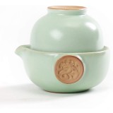 Set Tea for One 150 ml, ceainic si cupa din ceramica, verde turcoaz