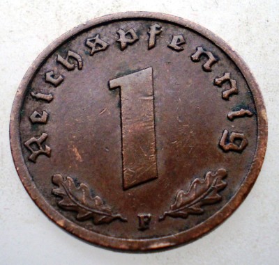 B.027 GERMANIA 1 REICHSPFENNIG 1937 F foto