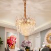Candelabru Cristal ALHAMBRA Nobile 5x E14, Diametru 40cm, Auriu Lucios, Inaltime Reglabila, Alessandro DESIGN