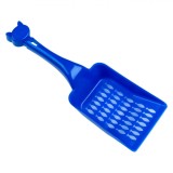 Lopată Litieră Pisici, Plastic, Albastru, 27x9cm, Găuri pentru Scurgere, Oem