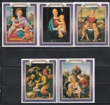 Niue 1983 - Crăciun - Picturi de Rafael, 5 Colite de lux, MNH