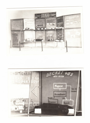 2 poze expozitie piese IUGTC Onesti si MECON Bucuresti, 1980 foto