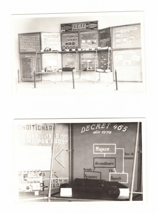 2 poze expozitie piese IUGTC Onesti si MECON Bucuresti, 1980