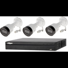 Sistem supraveghere profesional tehnologie IP 3 camere 2MP POE Dahua, NVR 4 canale SafetyGuard Surveillance foto