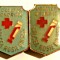 MEDICINA LOT 2 INSIGNE DONATOR ONORIFIC CRUCEA ROSIE A RSR DIFERENTA CULOARE
