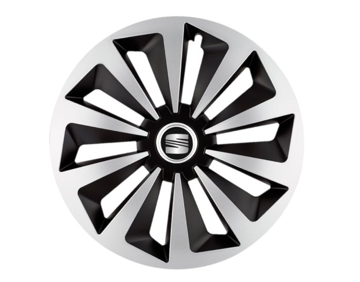Set 4 capace roti Fox Gri-Negru R14 pentru gama auto Seat
