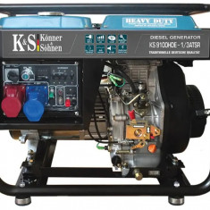 Generator De Curent 7.5 Kw Diesel - Heavy Duty - Konner & Sohnen - Ks-9100de-1/3-hd-atsr