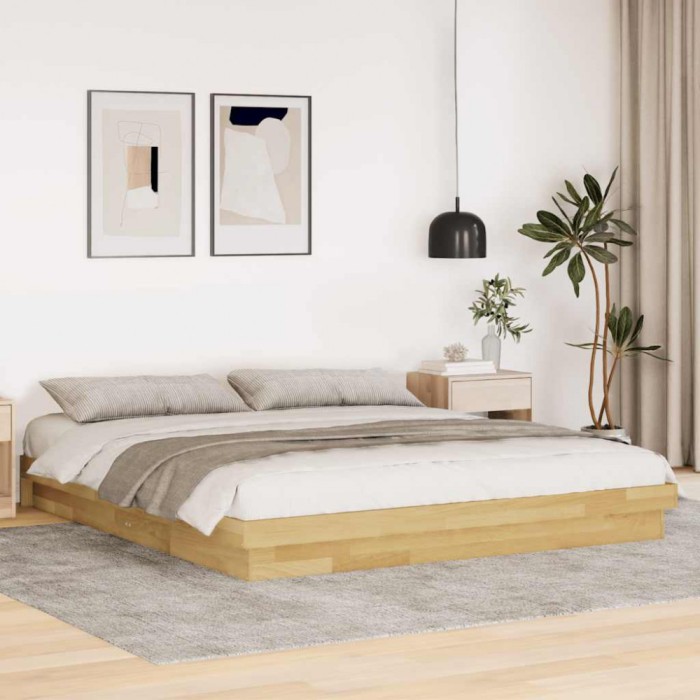 vidaXL Cadru de pat fără saltea 180x200 cm din lemn masiv de stejar 3315730
