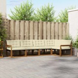 vidaXL Set de canapele de exterior cu pernă 5 pcs Natural și Crem 3369449