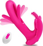 Vibrator Wearable Butterfly Flapping Magenta