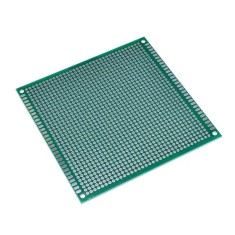 Placa prototip PCB universala 10x10 cm double sided verde, fibra sticla, pas 2.54mm, lipire THT, electronica DIY