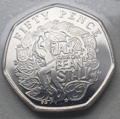 Moneda 50 pence 2019 Guernsey, Jack and the beans stalk, rara 4000 tiraj, bunc foto
