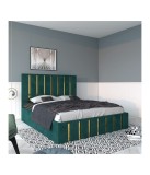 Pat Tapitat Mexic Verde + Saltea 20cm Grosime 180x200cm