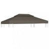 Acoperiș de pavilion, 2 niveluri, gri taupe, 4x3 m, 310 g/m&sup2;