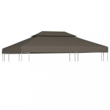 VidaXL Acoperiș de pavilion, 2 niveluri, gri taupe, 4x3 m, 310 g/m&sup2;