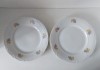 Lot 2 farfurii de portelan Alba Iulia, anii 70-80, cu floricele, 24cm diametru