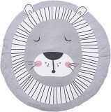 Covoras pentru copii Queta, bumbac, gri/alb, 95 cm