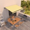 VidaXL Copertină retractabilă automat, galben și alb, 350x250 cm
