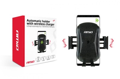 Suport telefon automat cu incarcare wireless, pentru smartphone cu tehnologie incarcare QI , micro USB, AMIO PHW-02 AutoDrive ProParts foto